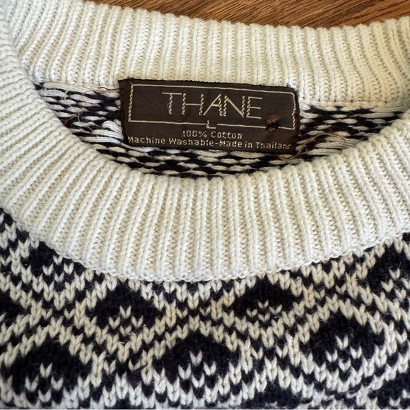 Vintage Thane Cotton Snow Sweater Mens Size L - Picture 3 of 12